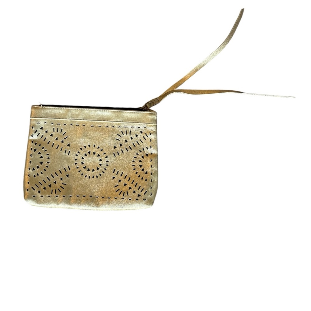 Cleobella Elegant Gold Wristlet Clutch Makeup Pouch